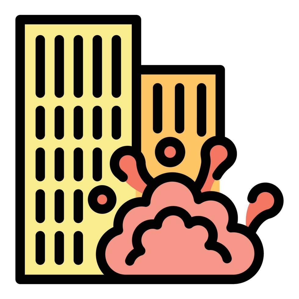 City bomb attack icon vector flat