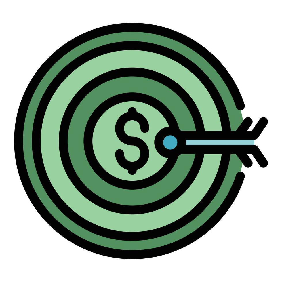 Money target icon vector flat