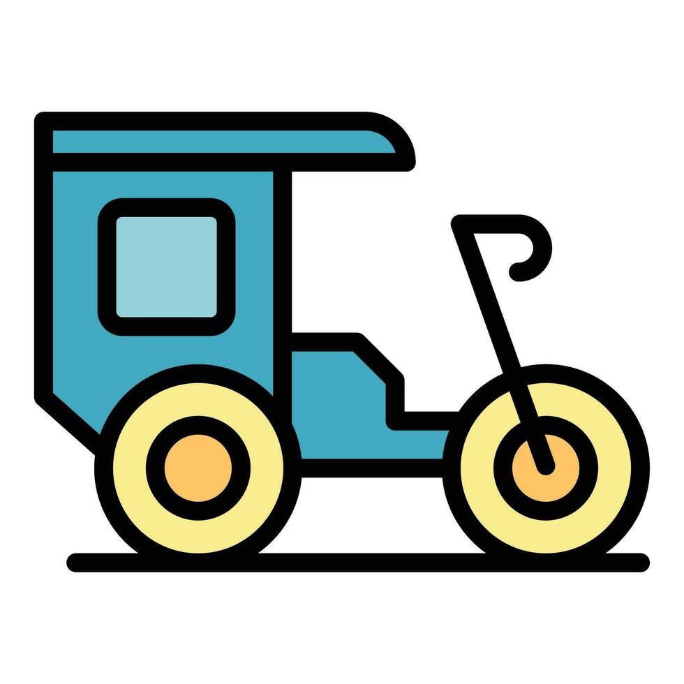 Rickshaw icon vector flat