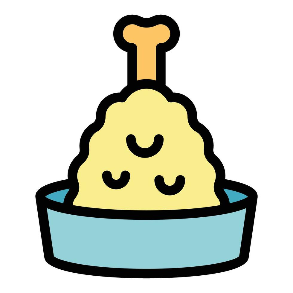 Hot meat icon vector flat