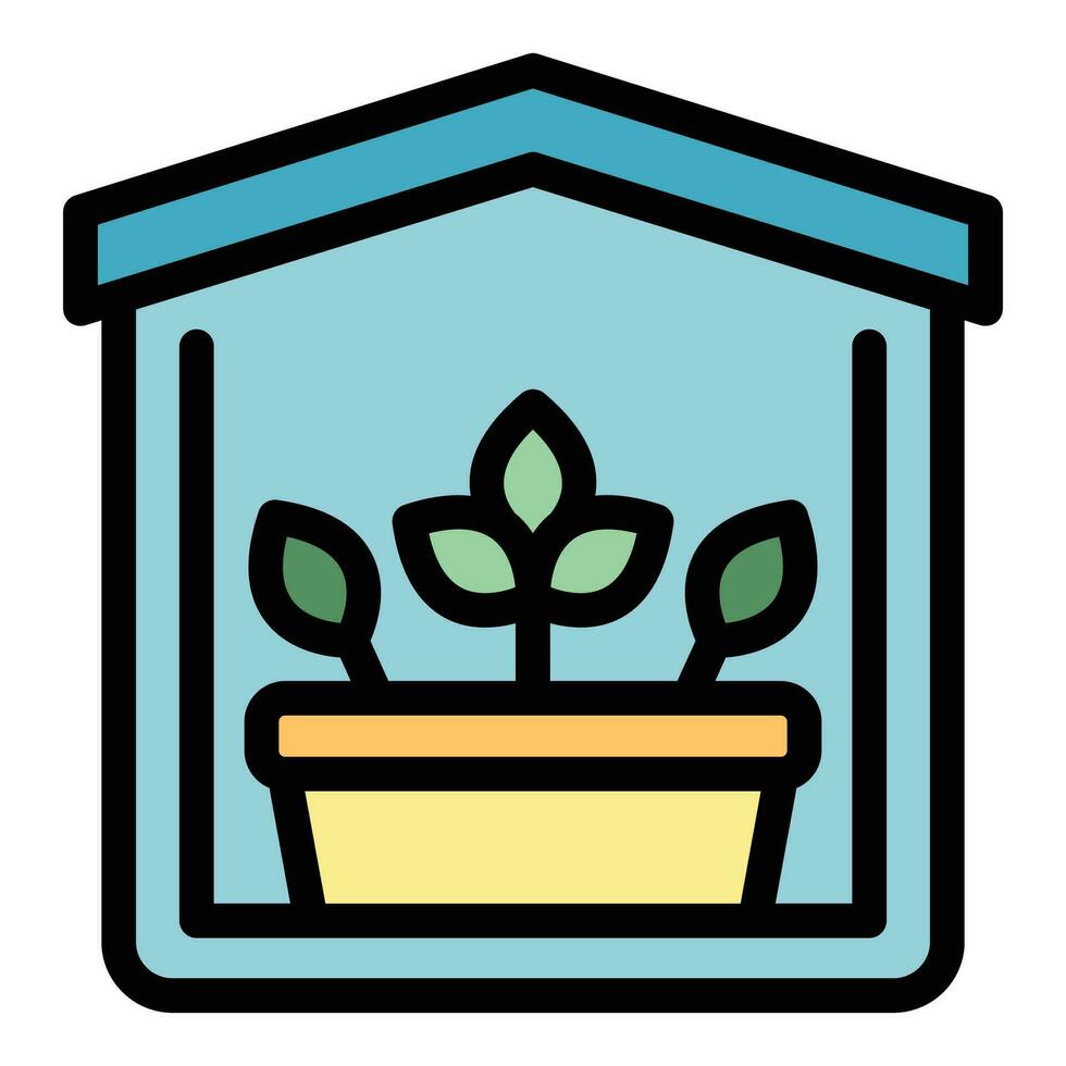 Eco plant pot icon vector flat