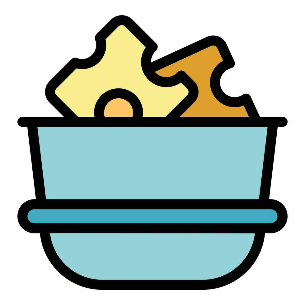 Cow cheese icon vector flat