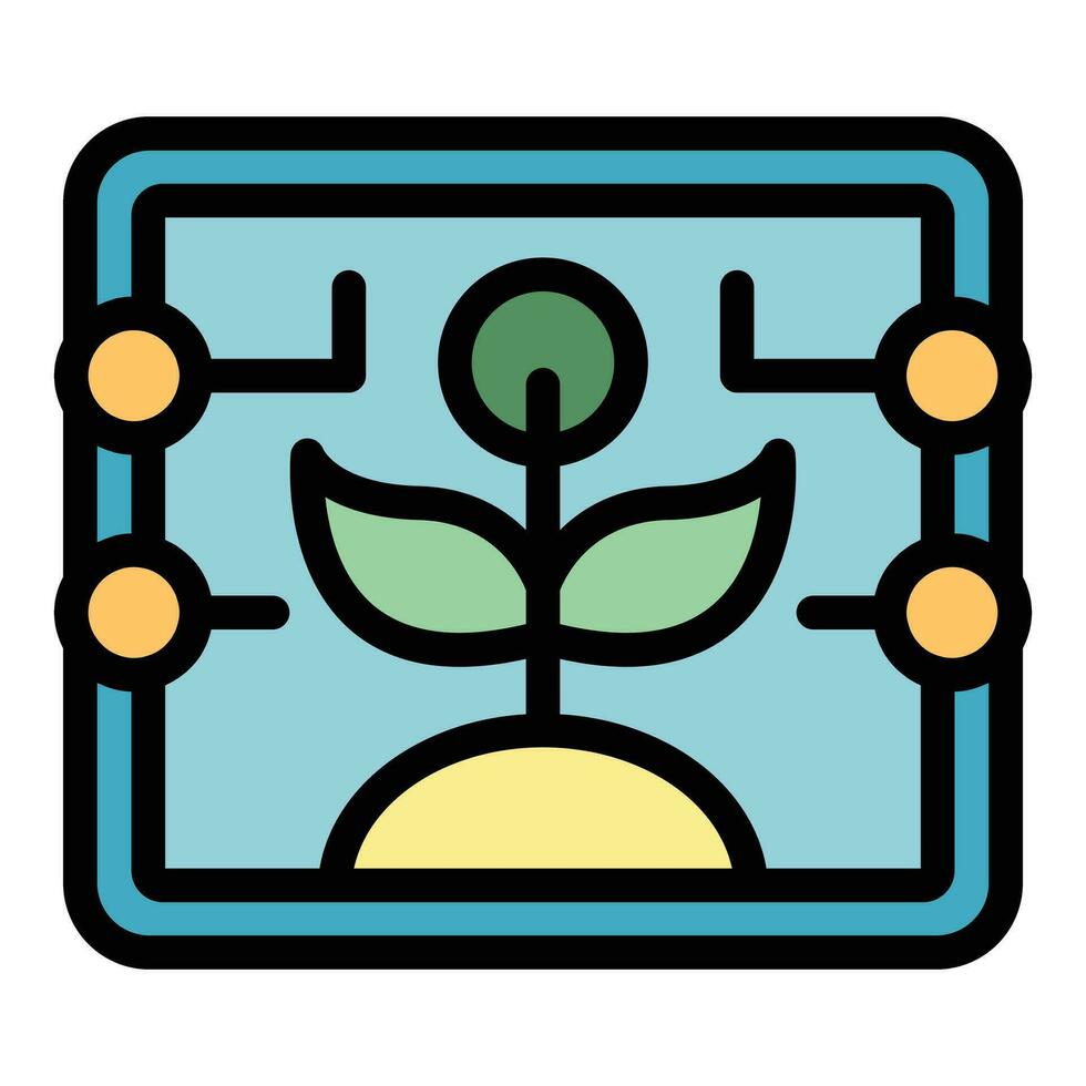 Sensor flower icon vector flat