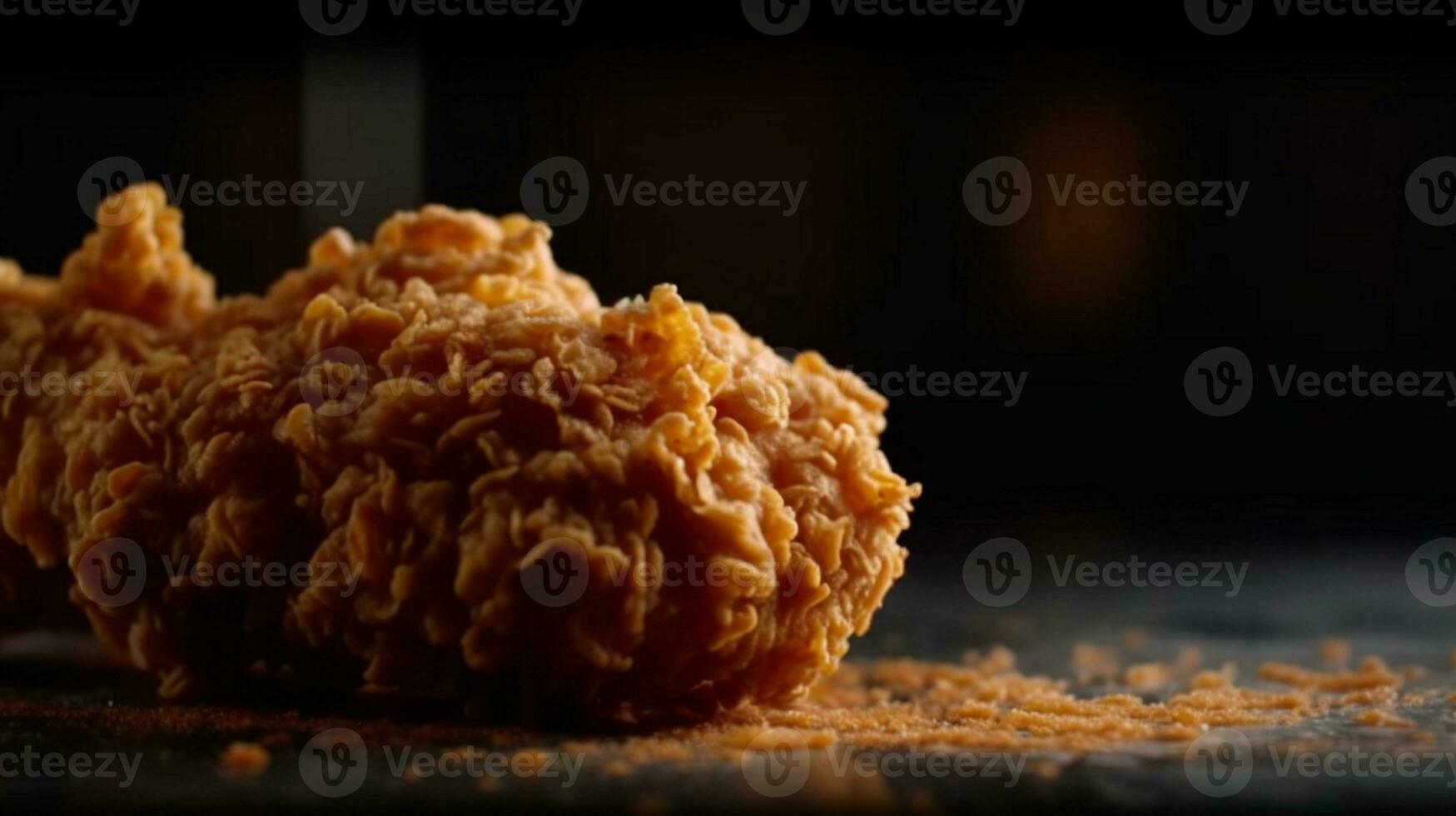 Fast food favorite, A deliciously crispy piece of fried chicken perfection. AI Generated photo