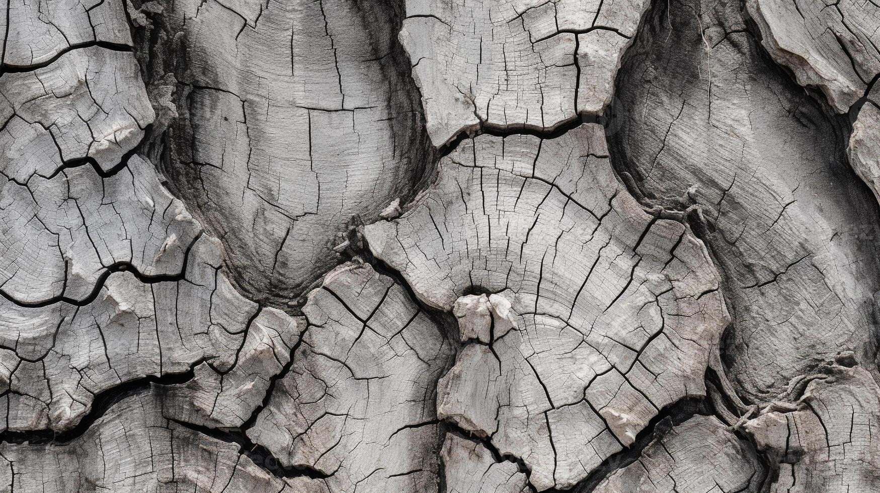 Detailed Texture of Tree Bark in Monochrome with an Organic Feel, Ideal for Environmental Campaigns AI Generative photo