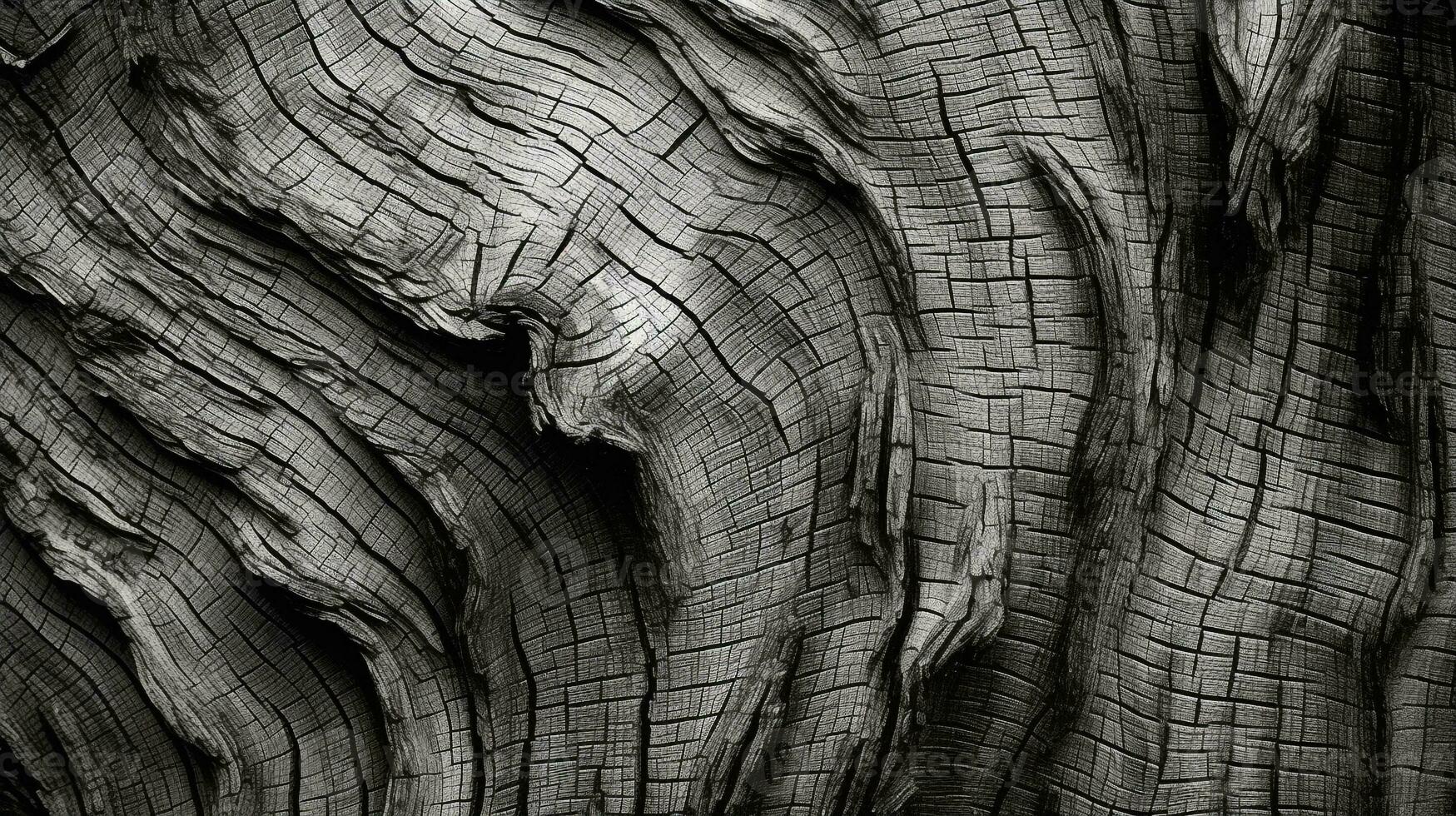 detallado textura de árbol ladrar en monocromo con un orgánico sentir, ideal para ambiental campañas ai generativo foto