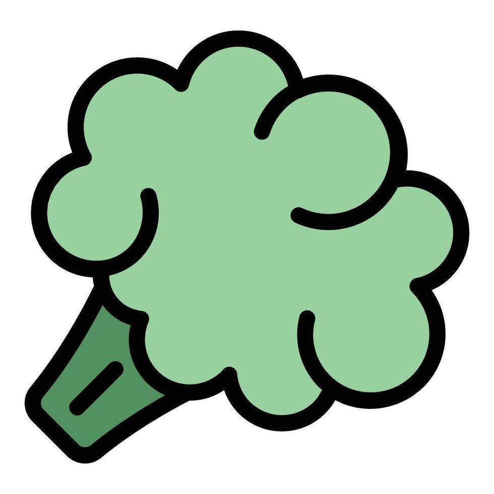 Diet broccoli icon vector flat