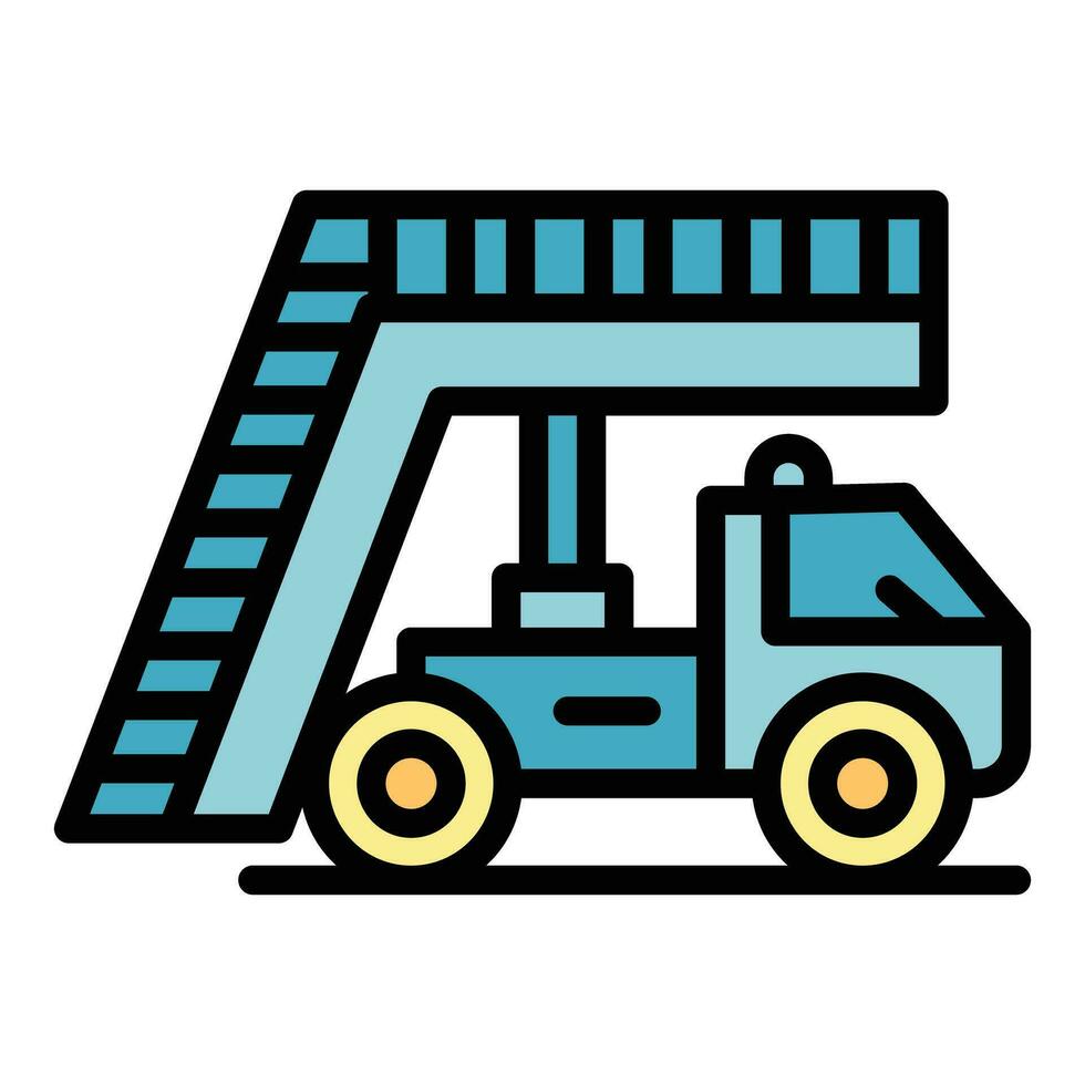 Transportation stairs icon vector flat