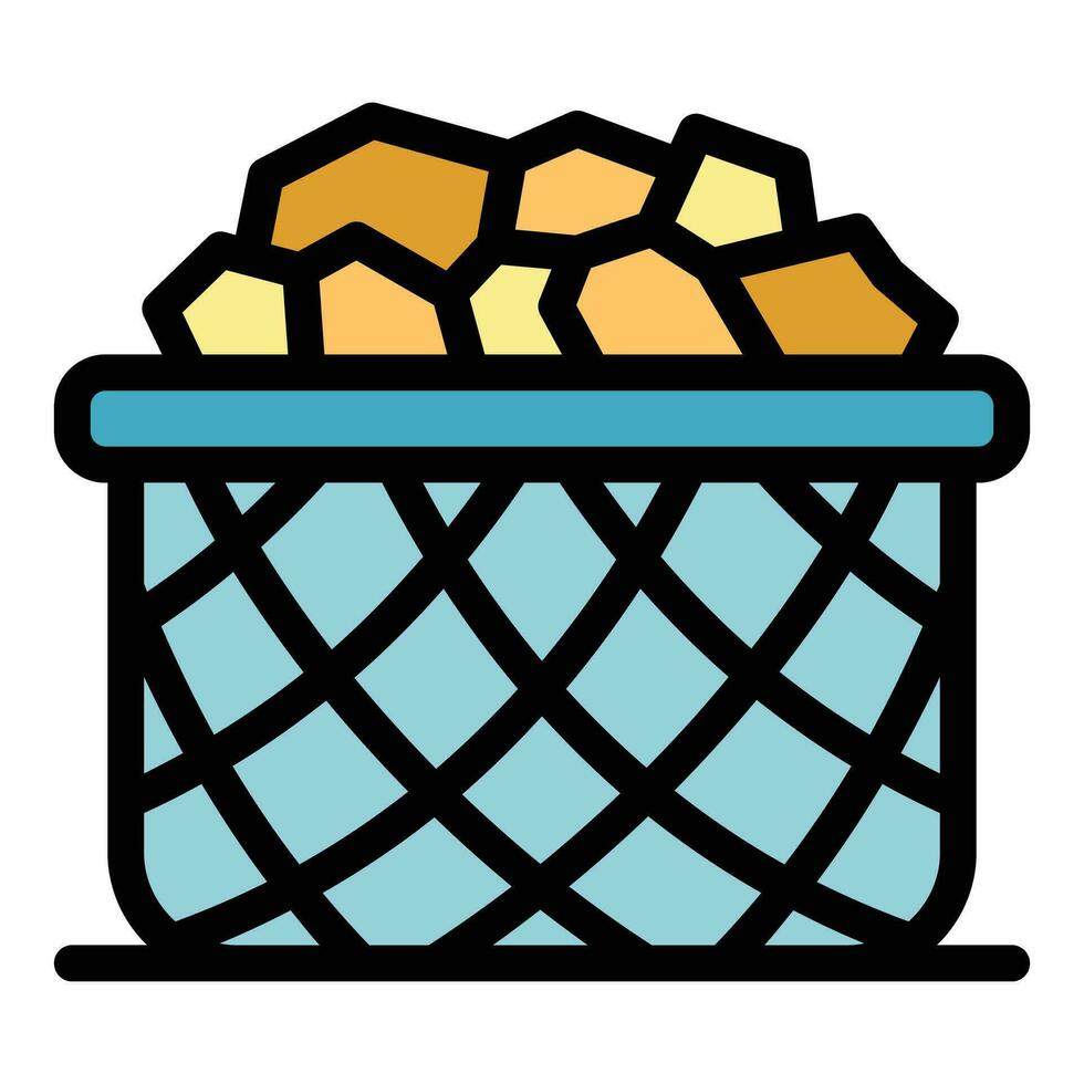 Food basket icon vector flat