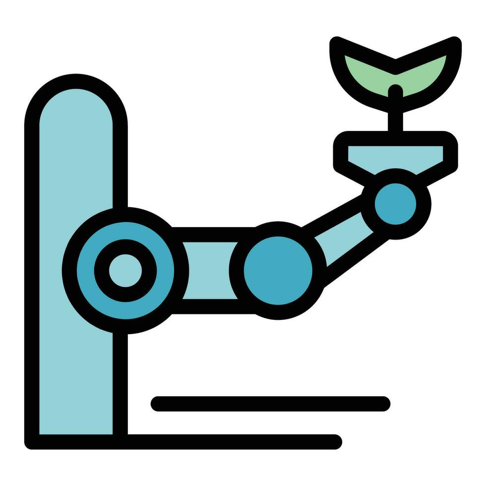 Smart farm robot icon vector flat