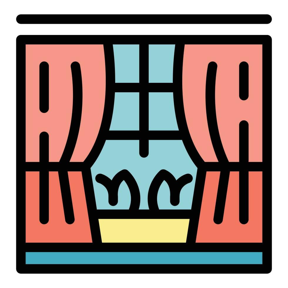Windowsill plant icon vector flat