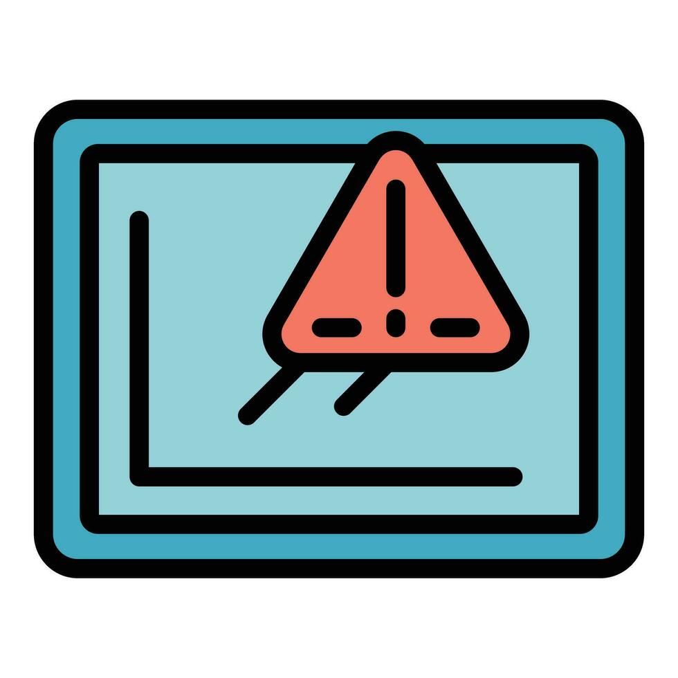 Defective tablet icon vector flat