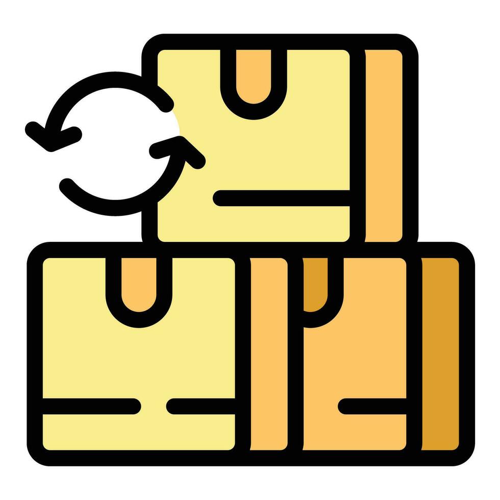 Purchase returns box icon vector flat