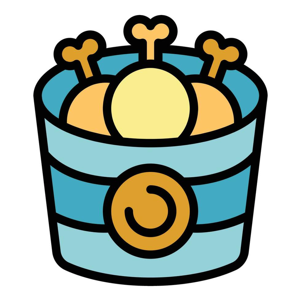 Chicken box icon vector flat