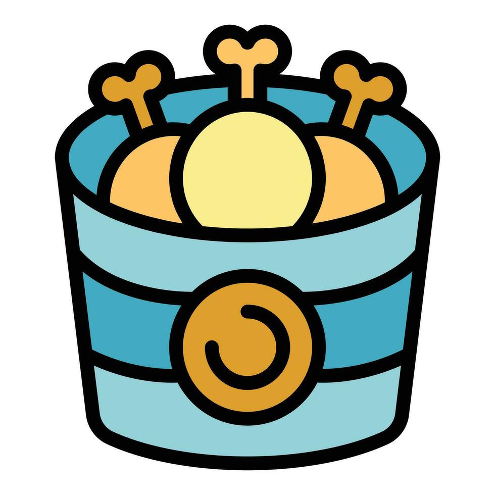 pollo caja icono vector plano