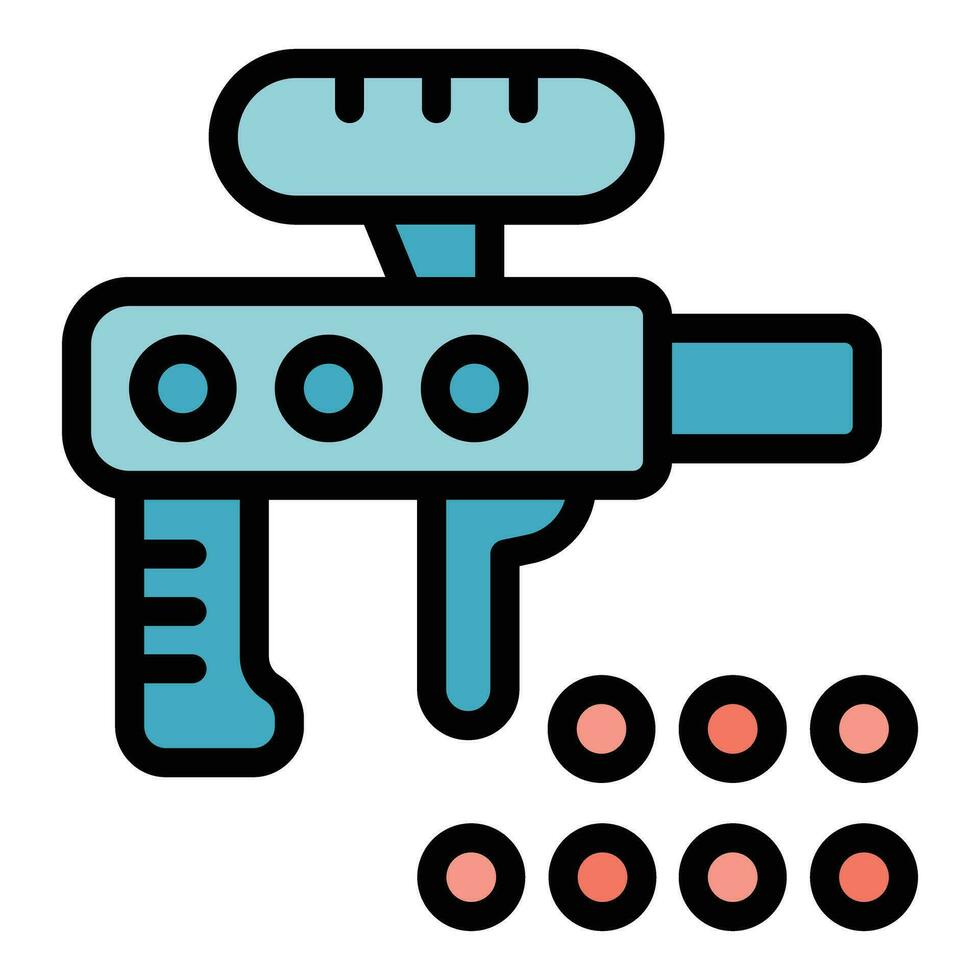 Paintball gun icon vector flat