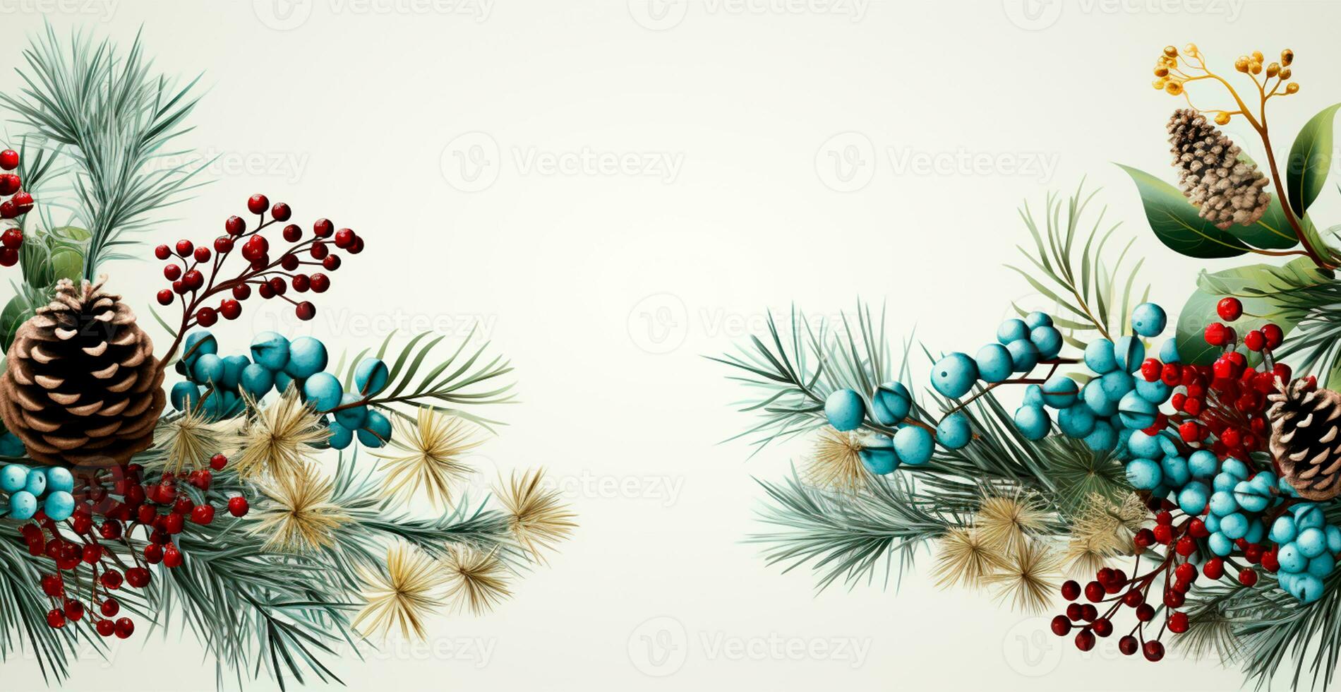 Christmas light background, New Year tree, advertising template design background - AI generated image photo