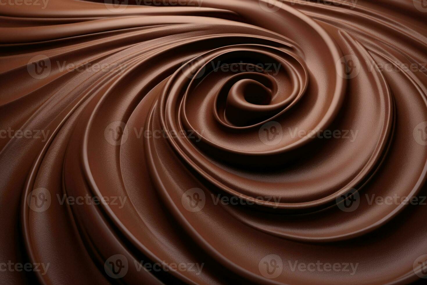 Melted chocolate with swirl effect. Generative AI photo