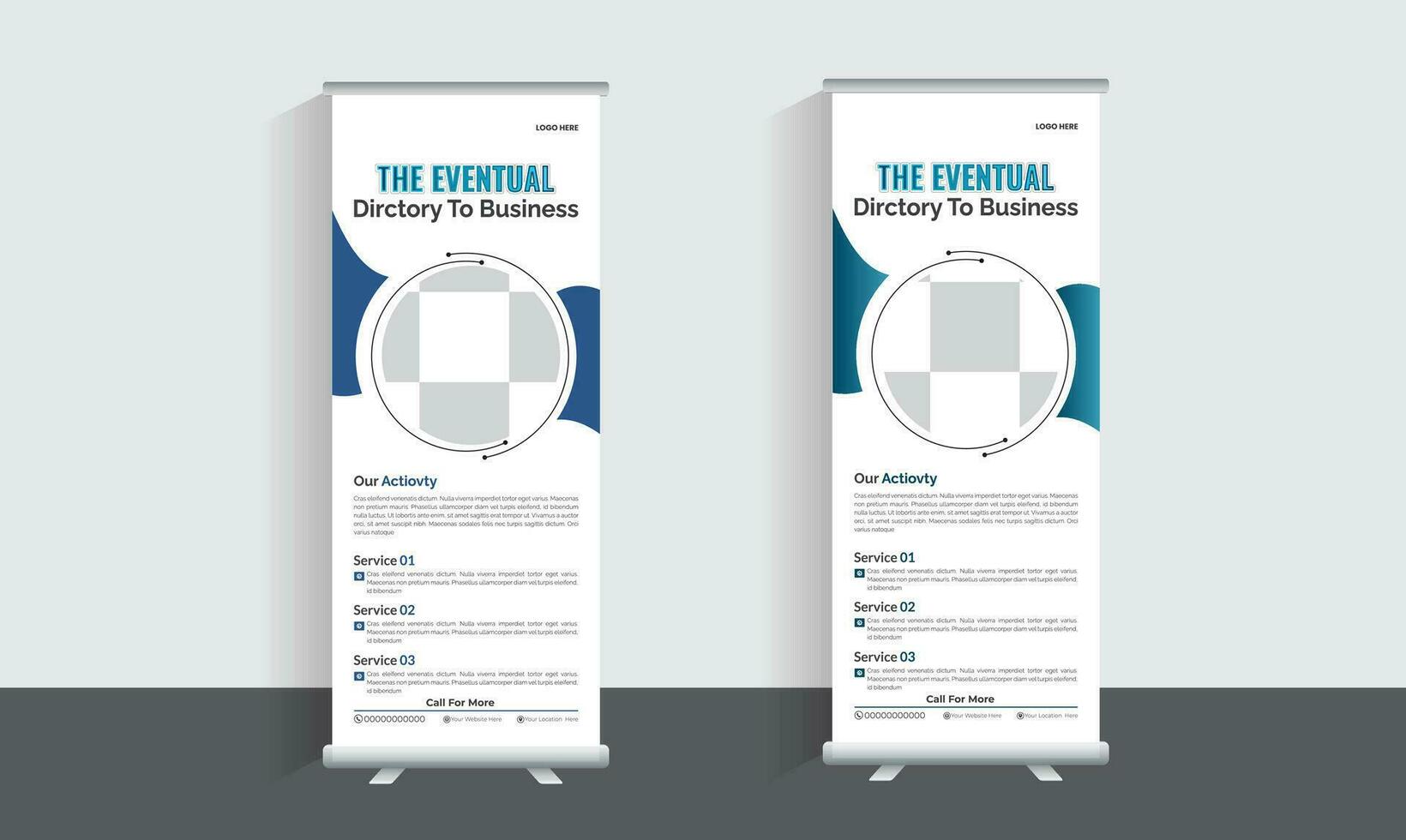 Business Roll Up Banner stand. Presentation concept. Abstract modern roll up background. Vertical roll up template billboard, banner stand or flag design layout. Poster for conference, forum, shop vector