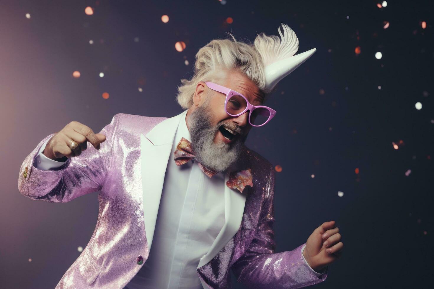 a man in a unicorn costume is doing a flip photo