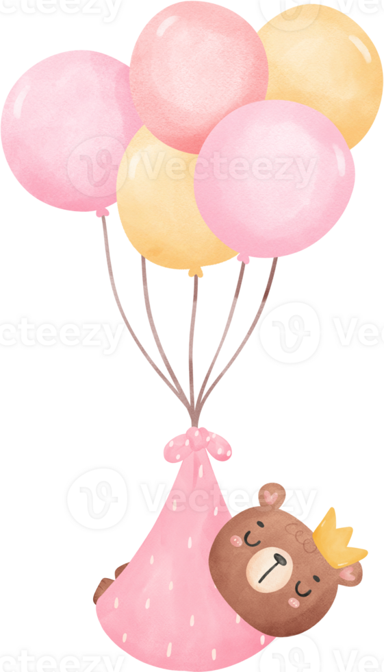 Baby shower bear girl png