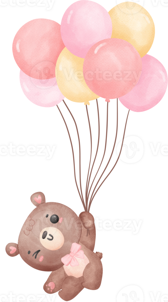 Teddy bear with balloons png