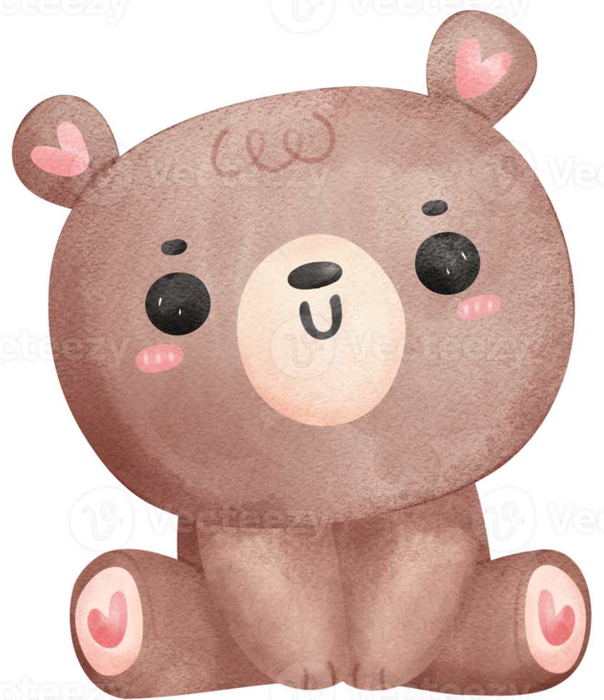 lindo oso de peluche acuarela png