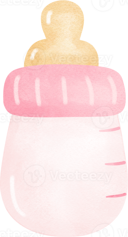 cute  baby shower girl pink milk bottle png