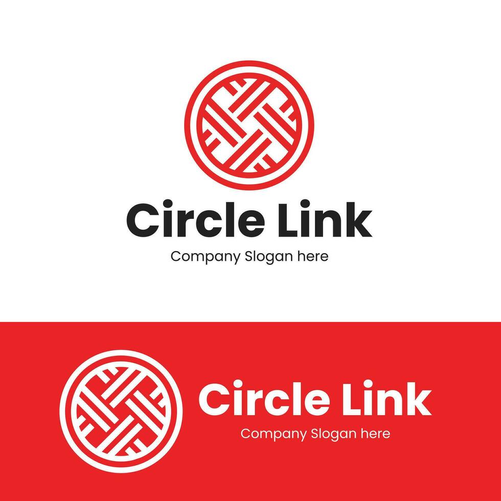 Circle link logo connection symbol social icon design vector