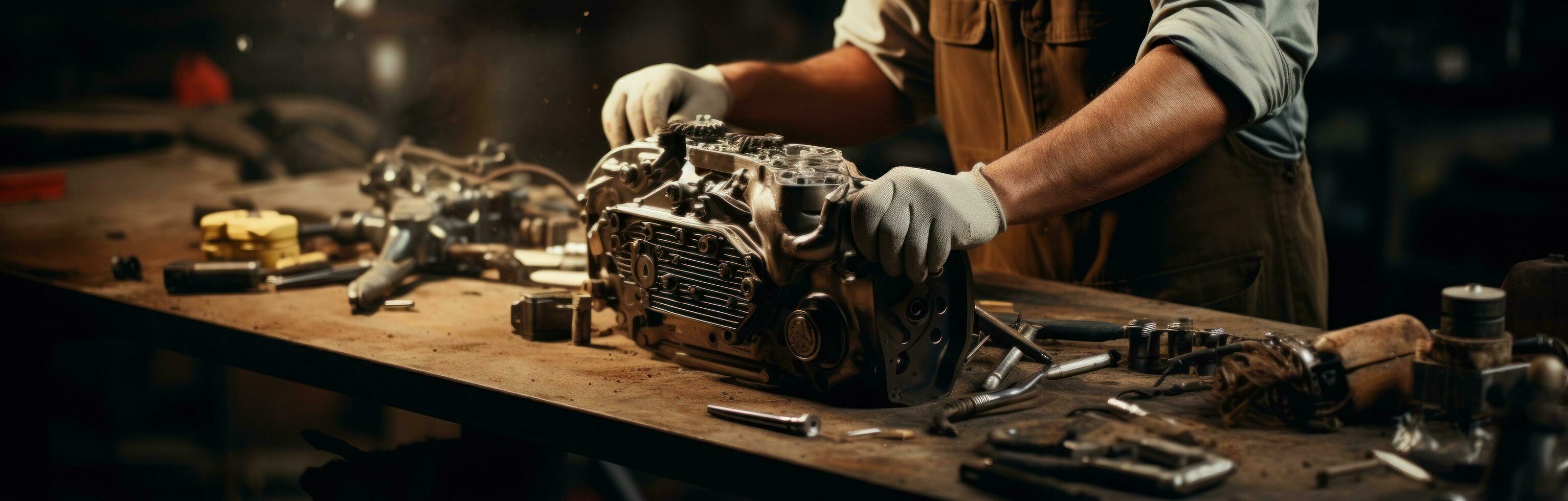 Auto engine mechanic photo