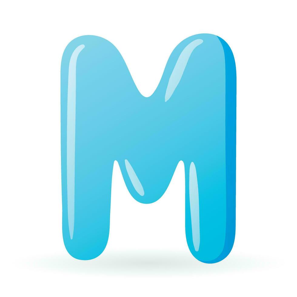 Vector isolated template cartoon letter M of the English alphabet.