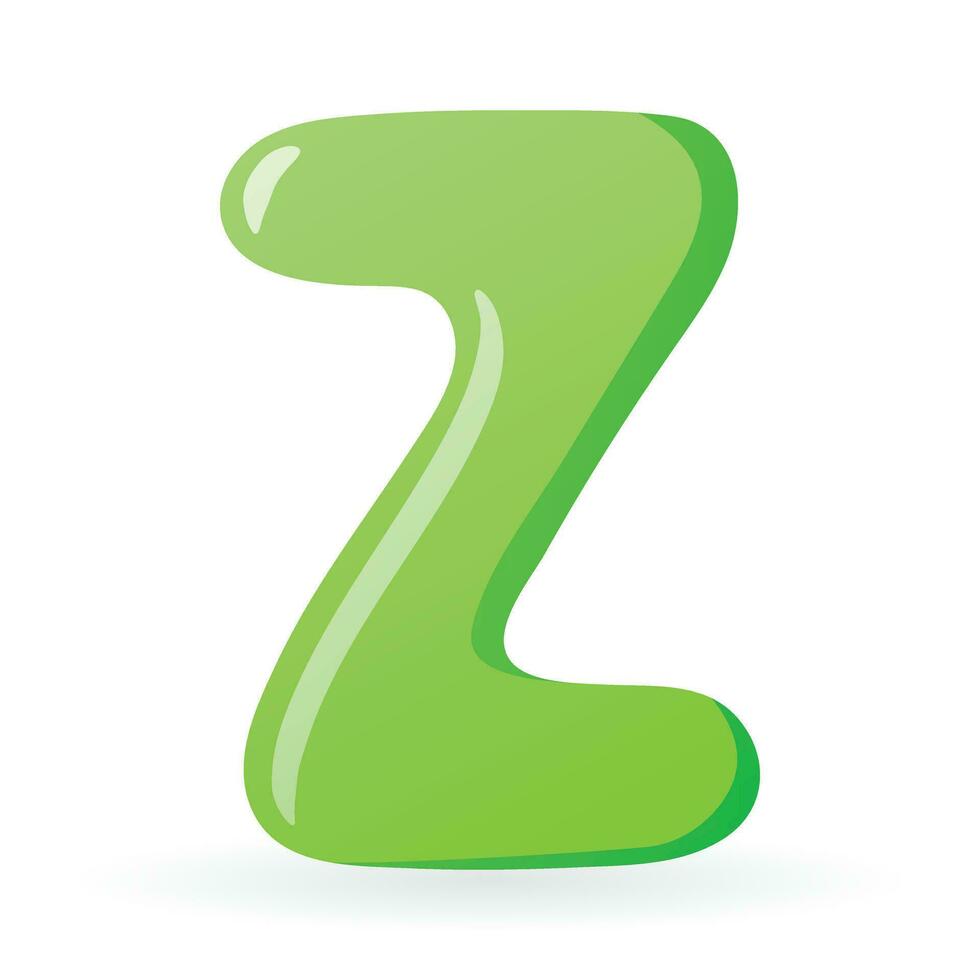 Vector isolated template cartoon letter Z of the English alphabet.