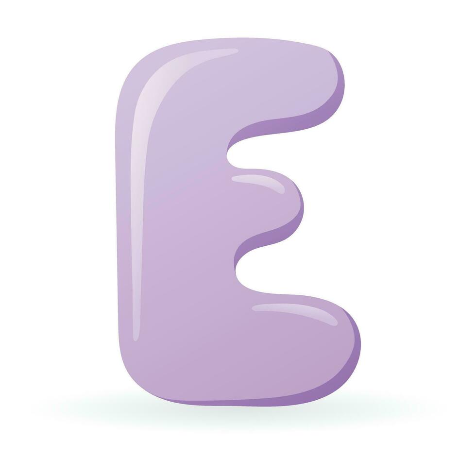 Vector isolated cartoon letter E of the English alphabet.