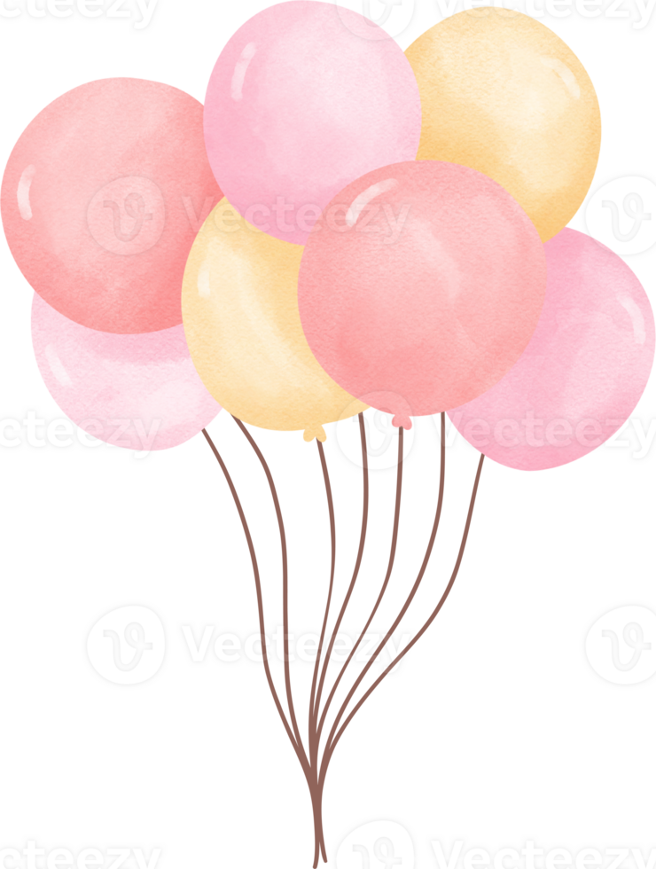 Pink birthday balloons png