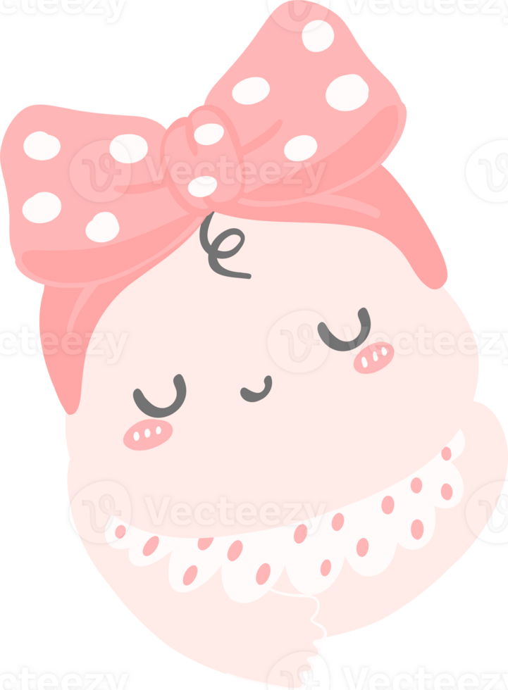 Cute baby girl happy sleeping png