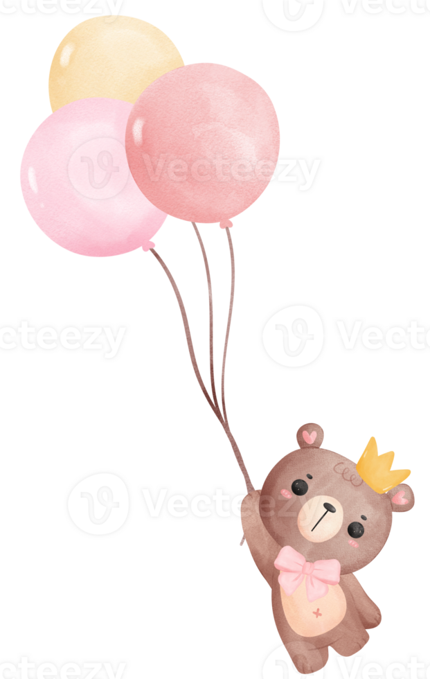 Teddy bear with balloons png