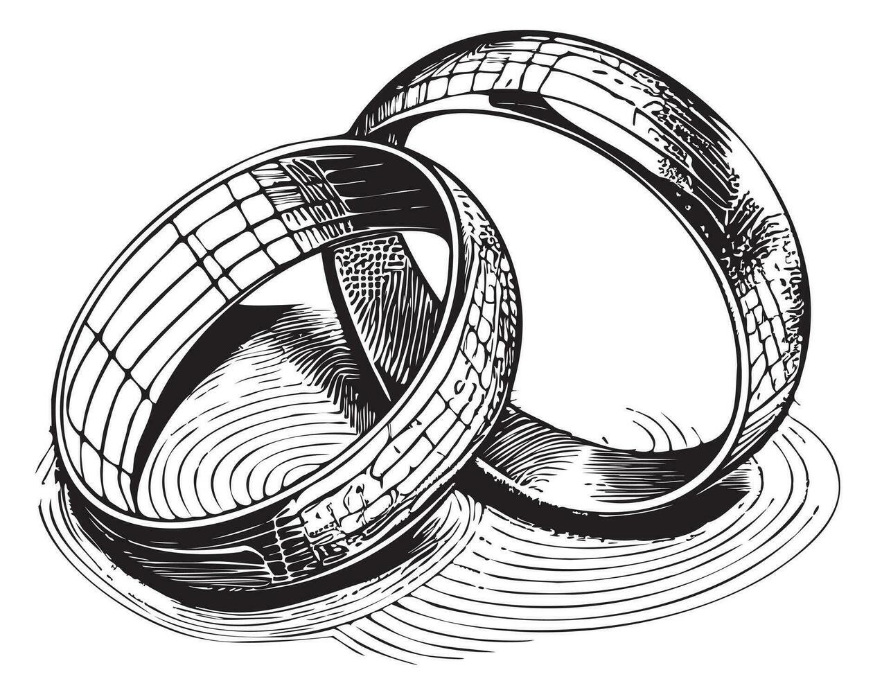 Wedding rings gem sketch hand drawn in doodle style Vector illustration