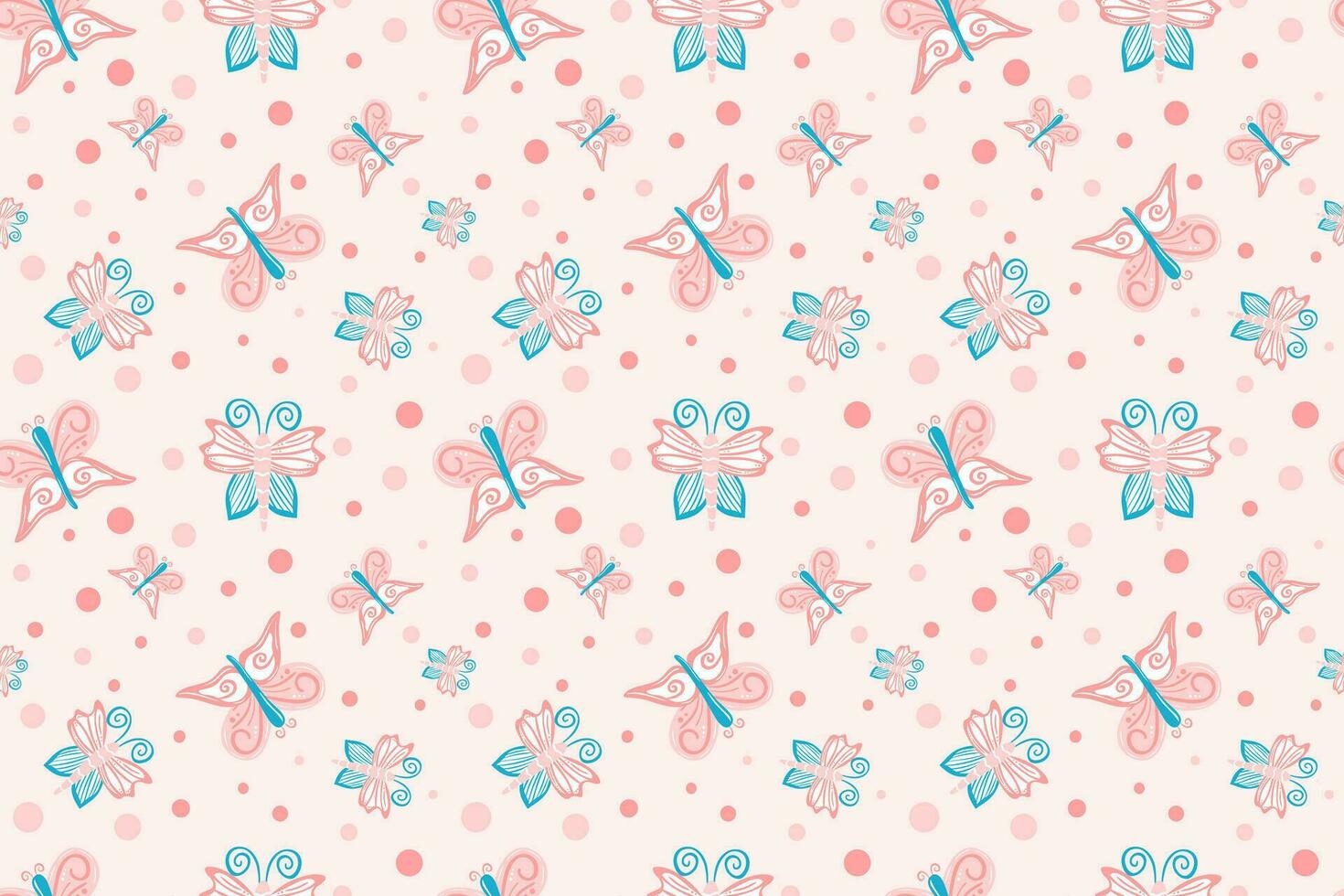 This delicate pink seamless pattern with graceful butterflies is perfect for various projects, including textiles, packaging, web design, and more,to infuse a touch of elegance and femininity. vector