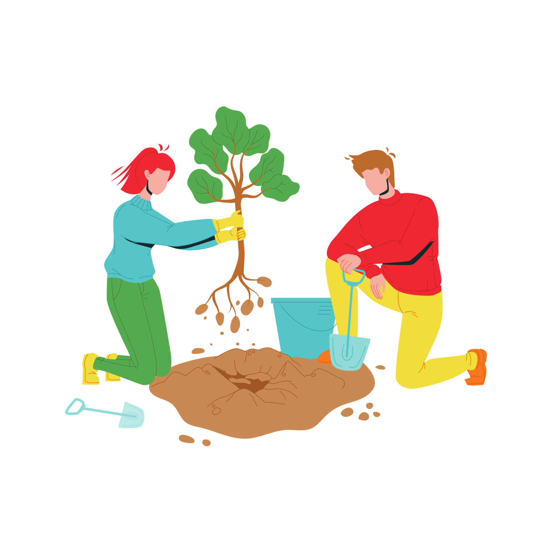 People Planting Trees AI Generative 28720516 PNG