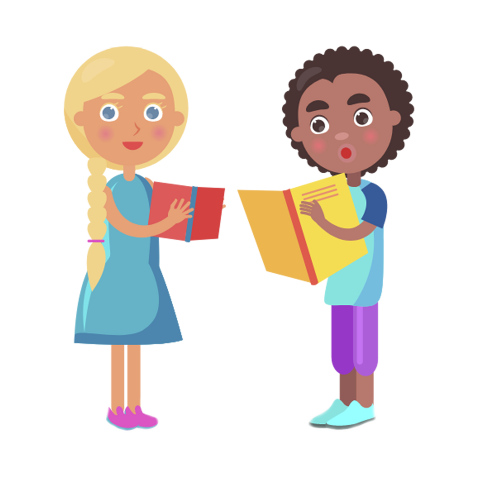 Cartoon Kids Reading Book AI Generative 28720530 PNG