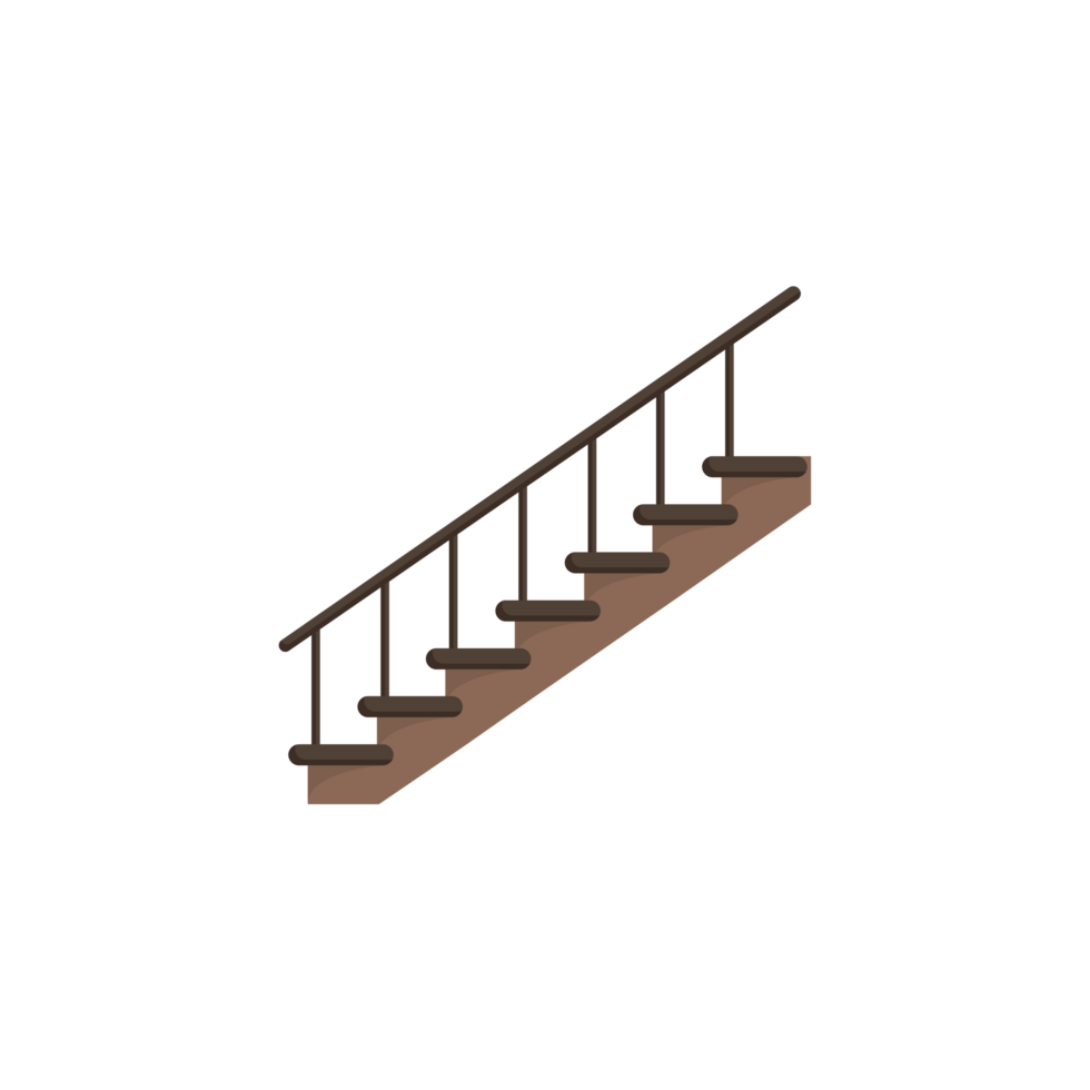 Treppe zum das Haus Innerhalb zu das zweite Fußboden gemacht von hölzern ai generativ png