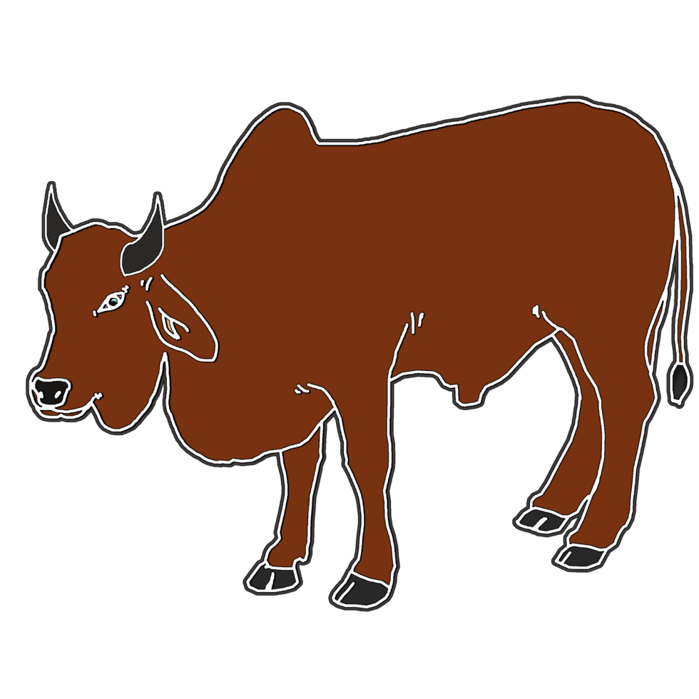 sticker logo of cow png