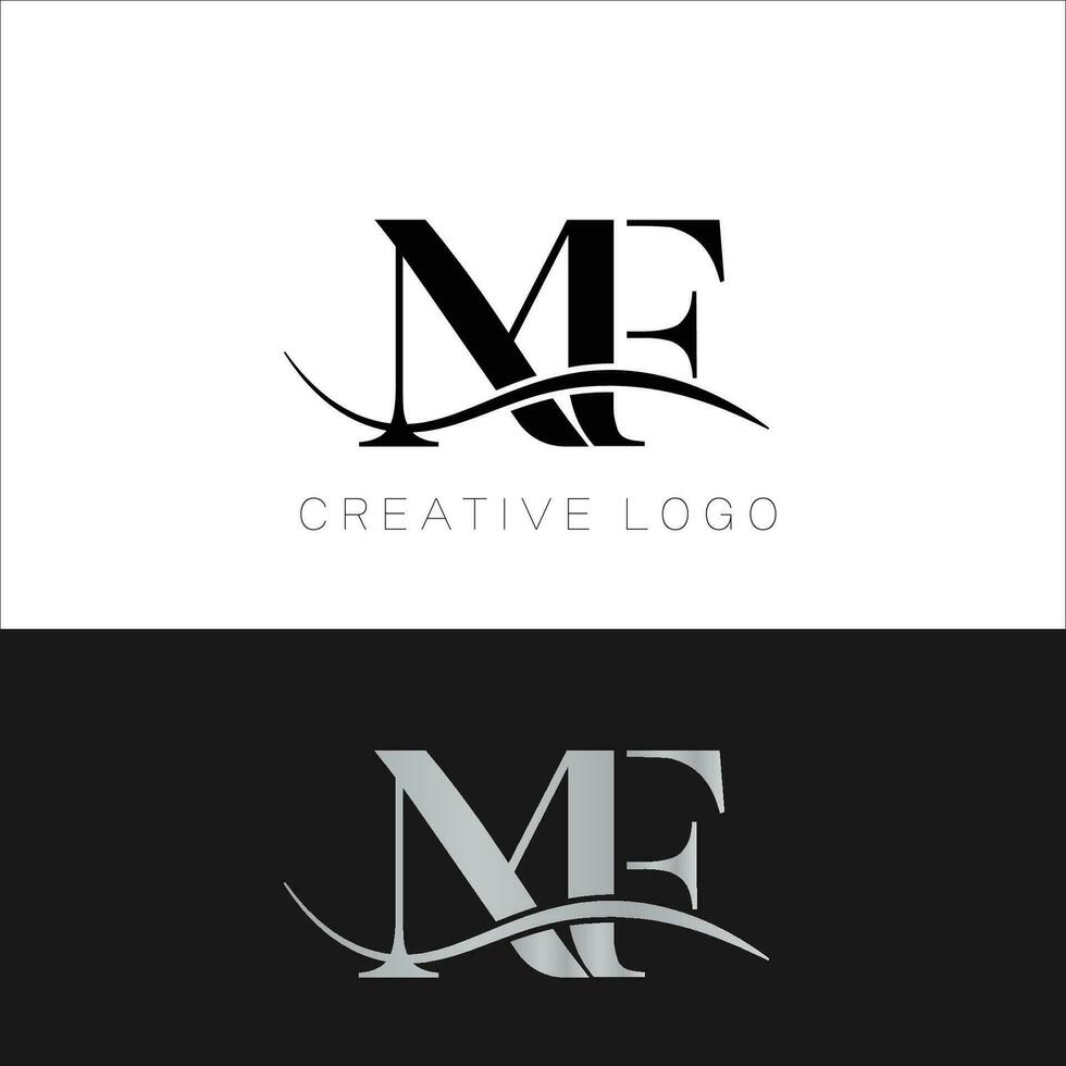 Mf initial letter logo vector