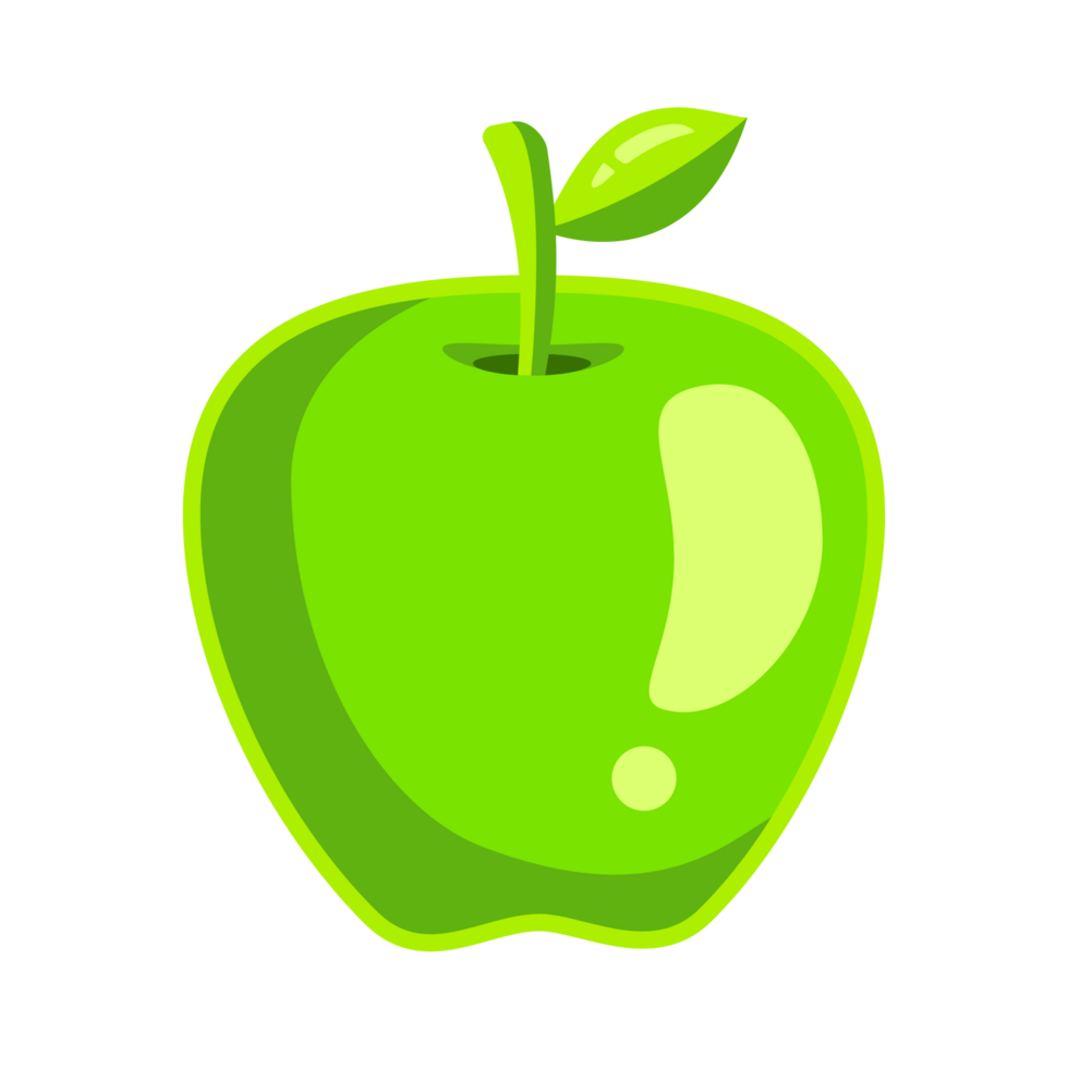 Green Apple Drawing  Generative Ai png