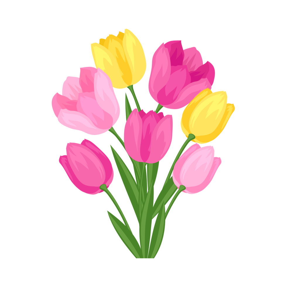 Tulip Flower Bouquet Generative Ai png