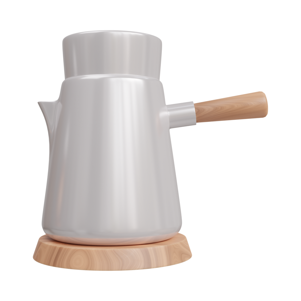 Arabic coffee pot from the right side Generative Ai png