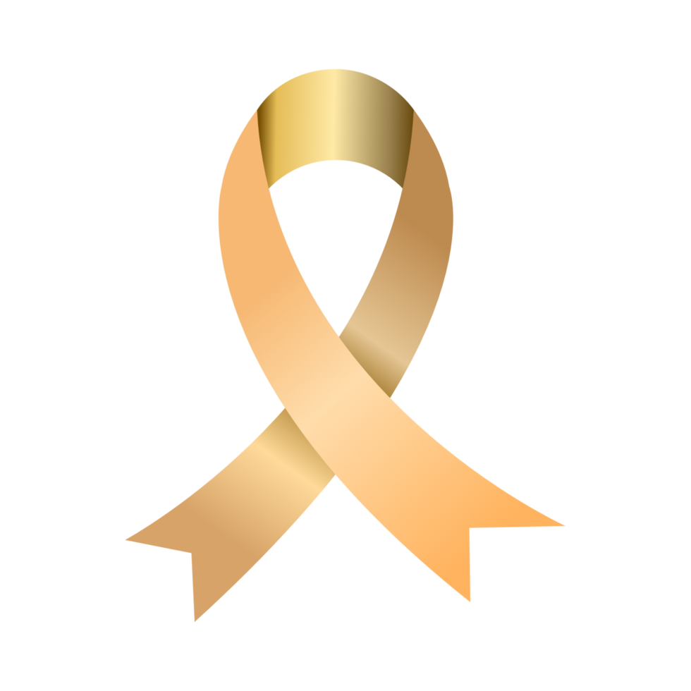 Cancer Gold Ribbon Generative Ai png