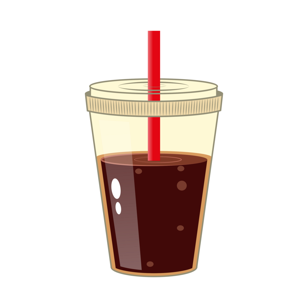 Iced coffee color in a plastic cup with a lid Generative Ai png