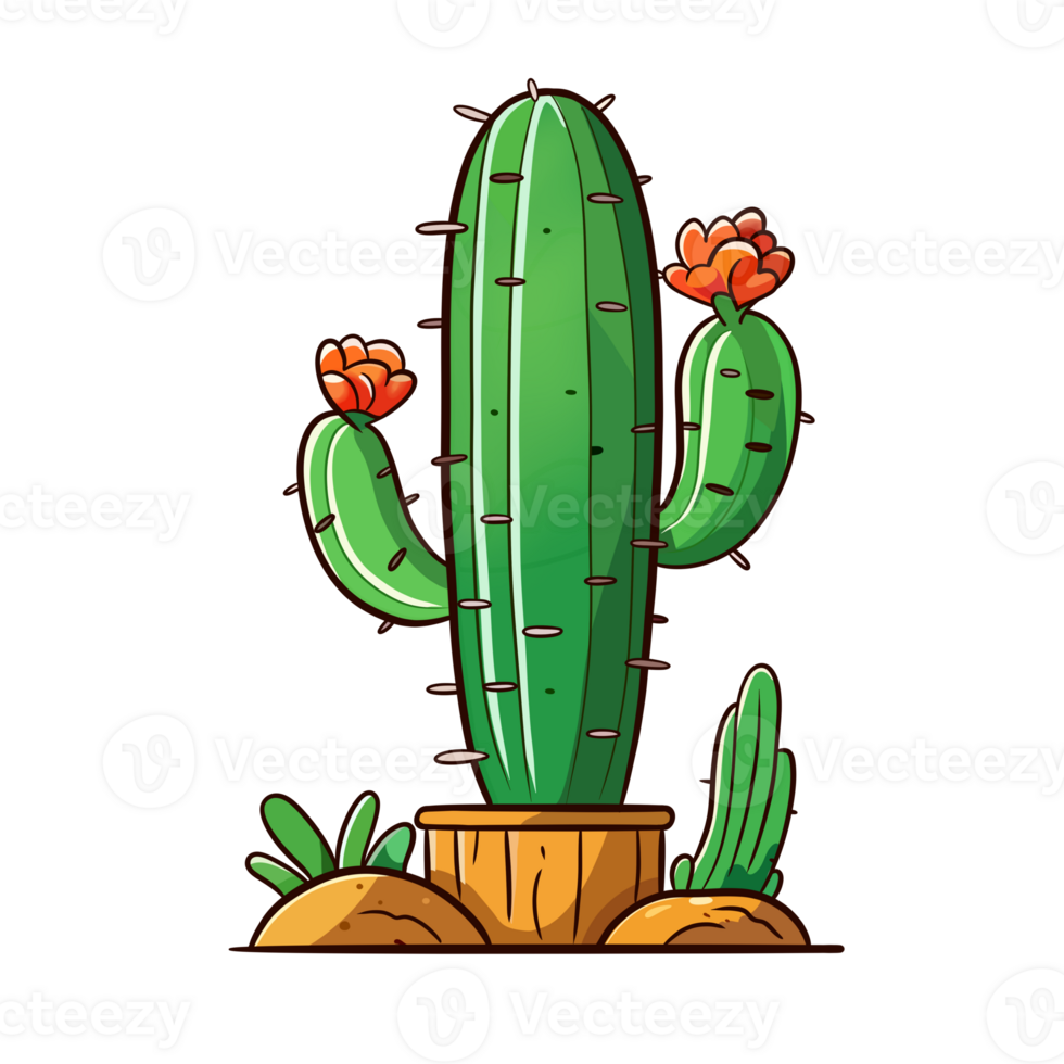 cute cactus illustation png