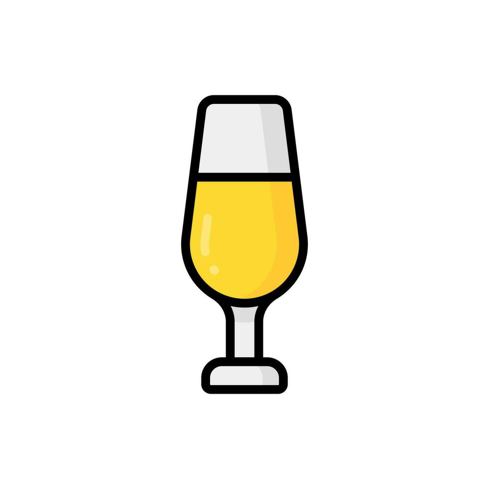 Champagne Glass Cartoon Vector Icon Illustration. Food and Drink Icon Concept Isolated Premium Vector. Flat Cartoon Style